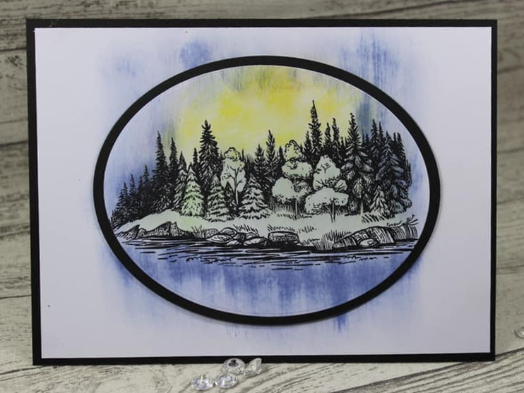 Two Jays Stamp Tree Line