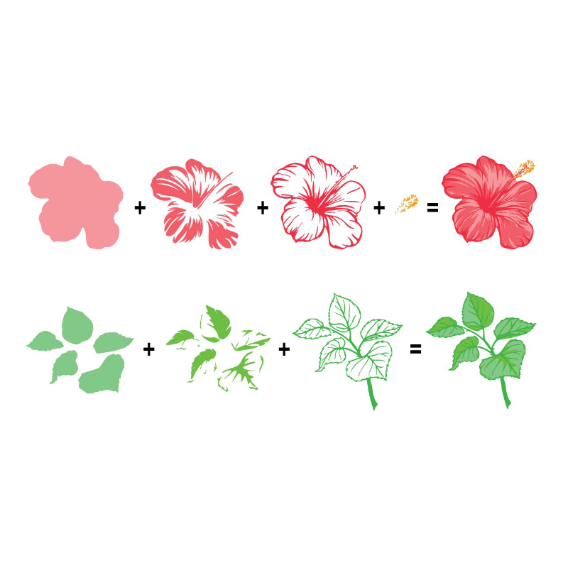 Crafts Too 3D Clear Stamp Multi Layer Hibiscus