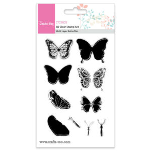 Crafts Too 3D Clear Stamp Multi Layer Butterflies