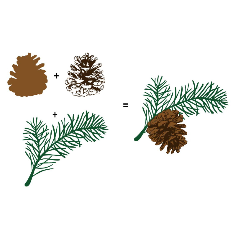 Crafts Too 3D Clear Stamp Multi Layer Pine Branch