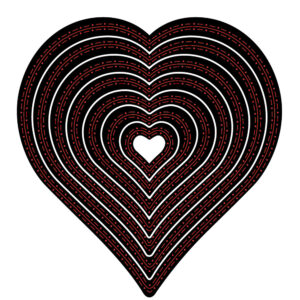 Presscut Stitching Nesting Heart