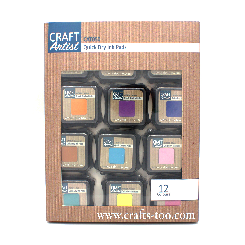 Craft Artist Quick Dry Ink Pads Set of 12 Art of Craft