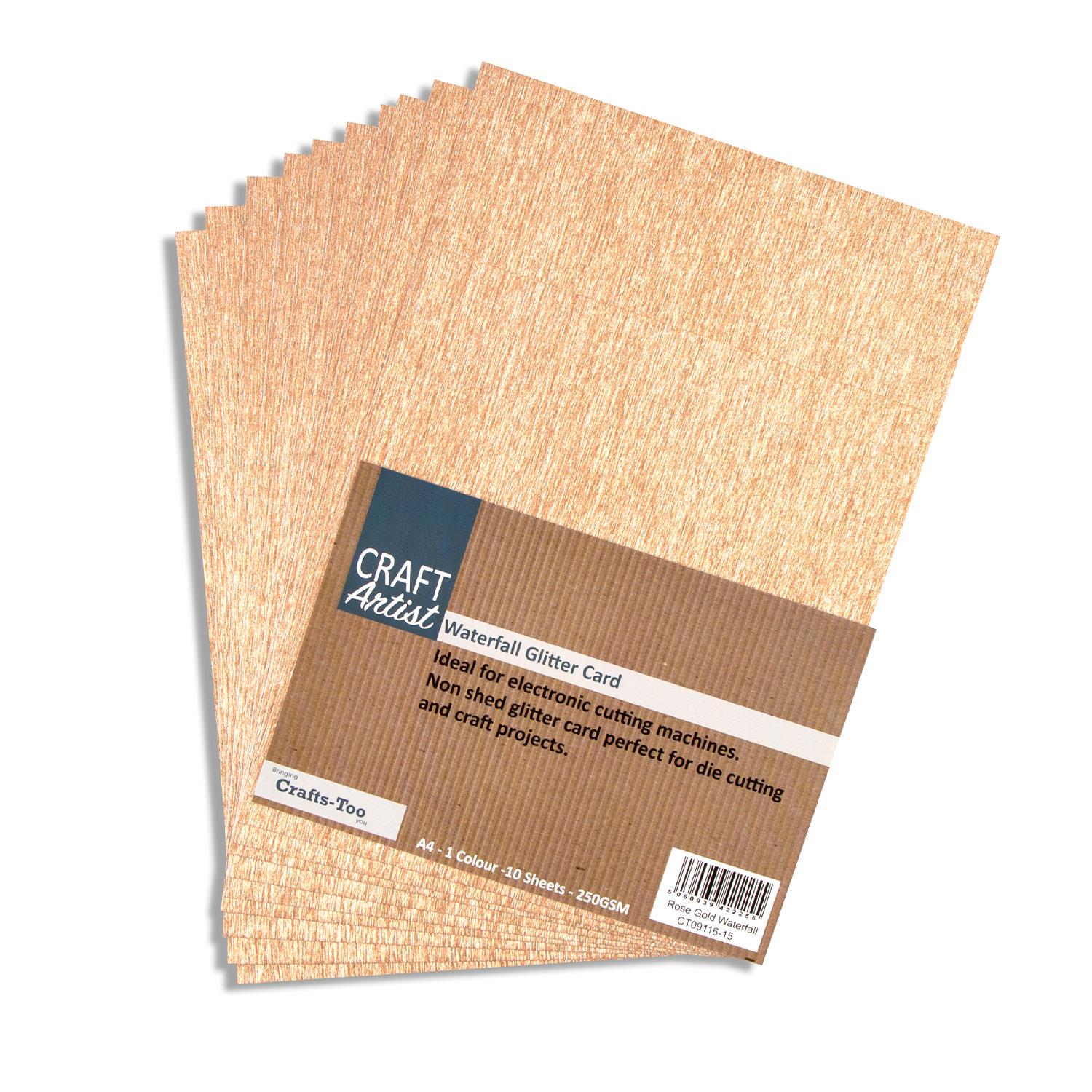 Craft Artist Waterfall Glitter Card A4 Rose Gold Art of Craft