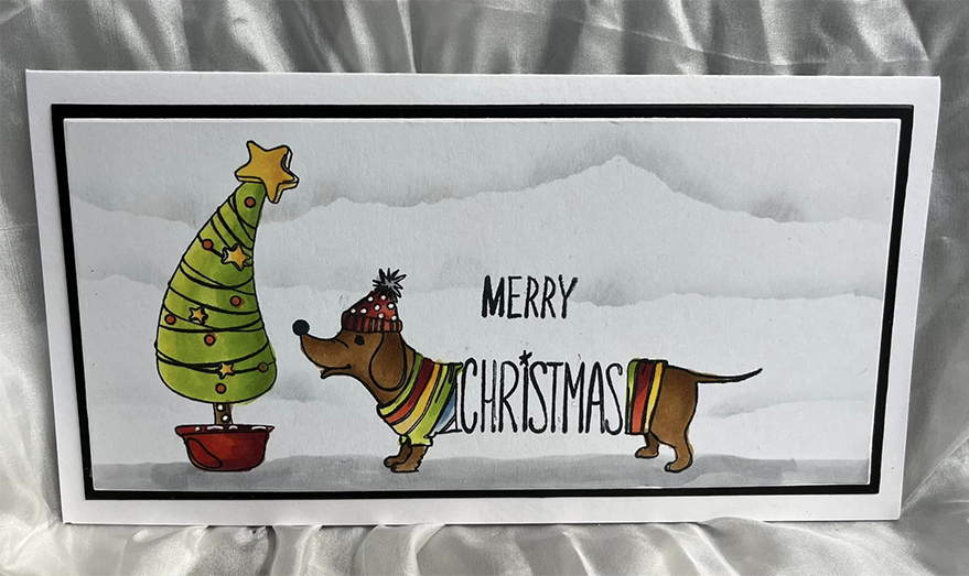 Two Jays Stamps Christmas Sausage Dog