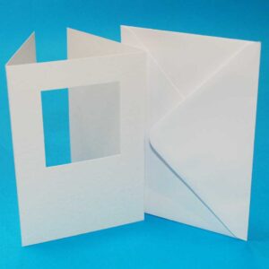 A6 Tri Fold Hammer White Square Aperture Cards & Envelopes