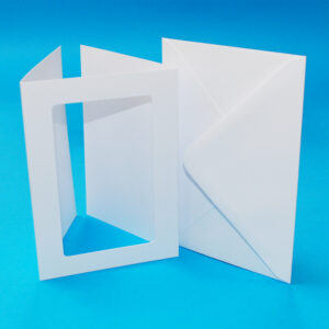 A6 Tri Fold Hammer White Rectangular Apertures Cards & Envelopes