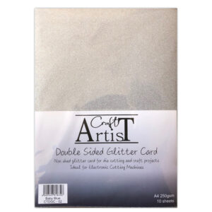 Craft Artist Double Sided Glitter Card Silver/Grey