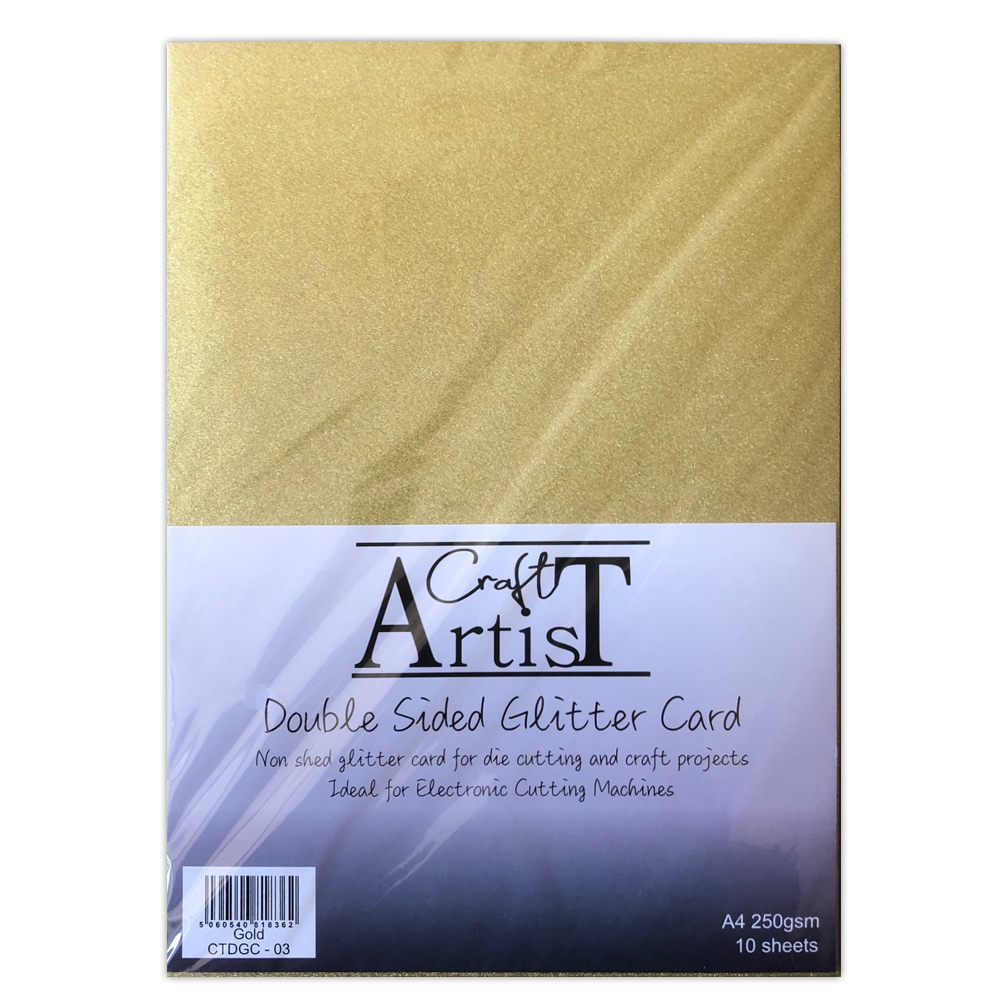 Buy A Craft Artist Double Sided Glitter Card Gold