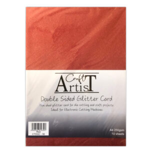 Craft Artist Double Sided Glitter Card Red