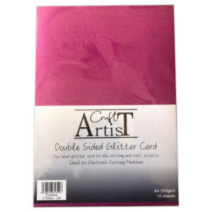 Craft Artist Double Sided Glitter Card Fuchsia