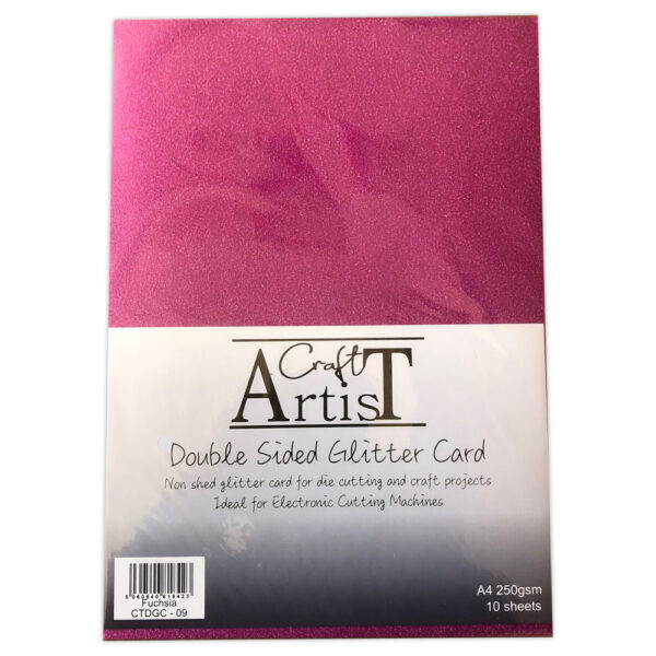 Craft Artist Double Sided Glitter Card Fuchsia Art of Craft