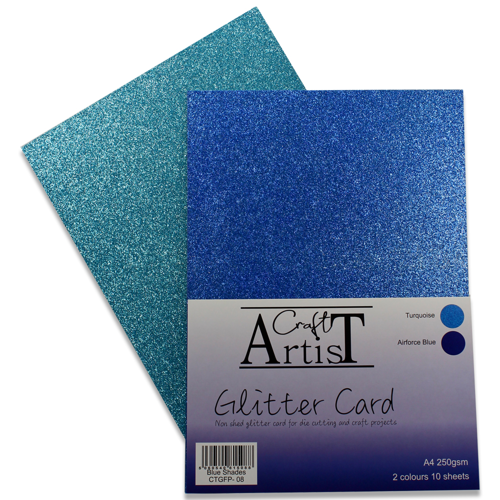 Craft Artist Glitter Card Blue Art of Craft