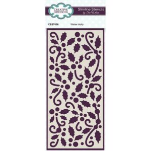 Sue Wilson Slimline Winter Holly Stencil