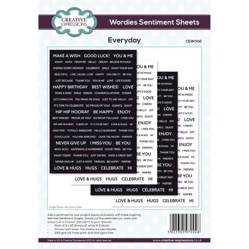 Buy A Wordies Sentiment Sheets Everyday