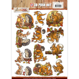 Yvonne Creations 3D Push Outs  Autumn Colours - Animals