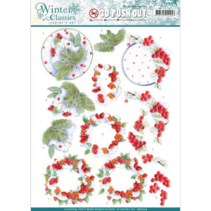 Jeanine's Art 3D Push Out Winter Classics - Winterberries
