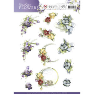 Precious Marieke 3D Push Out Timeless Flowers - Violets