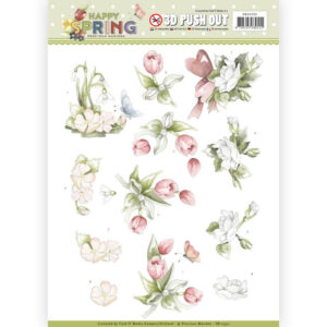 Precious Marieke 3D Push Out Happy Spring - Happy Spring Flowers