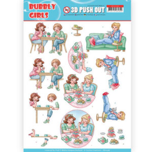 Yvonne Creations 3D Push Out Bubbly Girls - Me Time
