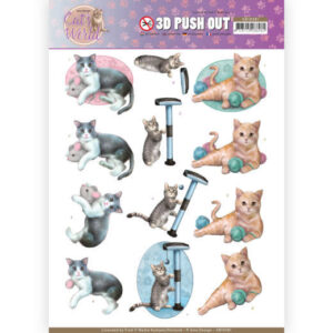 Amy Design 3D Push Out Cats World - Playing Cats