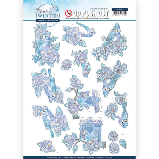 Yvonne Creations 3D Push Out Sparkling Winter - Winter Birds