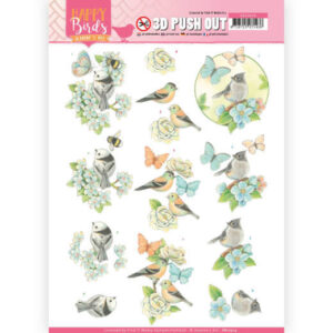 Jeanine's Art 3D Push Out Happy Birds - Blue Dance