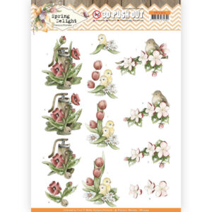 Precious Marieke 3D Push Out Spring Delight - Red Flowers