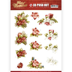 Precious Marieke 3D Push Out Touch of Christmas - Red Flowers