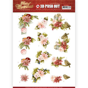 Precious Marieke 3D Push Out Touch of Christmas - Pink Flowers