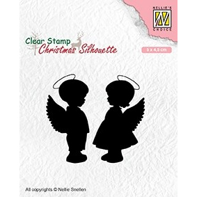 Nellie Snellen Christmas Silhouette - Angelboy and Girl