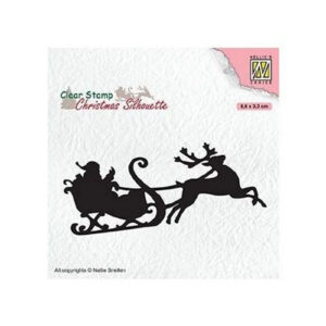 Nellie Snellen Christmas Silhouette - Santa Claus with Reindeer Sleight