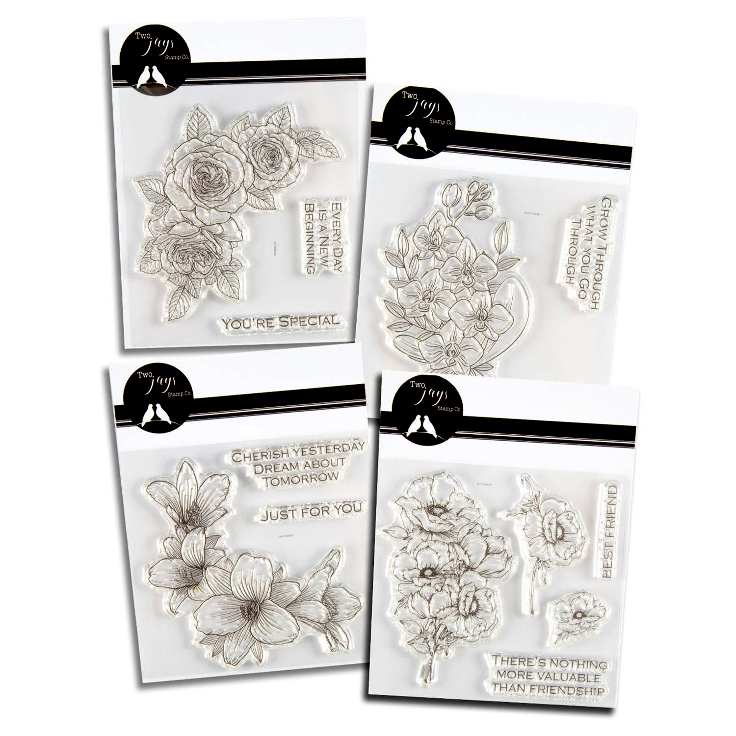 Buy A Two Jays Clear Stamps Summer Flowers Collection + FREE Extra Stamp