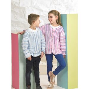 Party Time Stripes DK Pattern JB822 Cardigan and Sweater