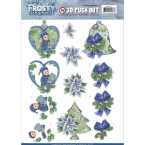 Jeanine's Art  3D Push Out Frosty Ornaments - Green Ornaments
