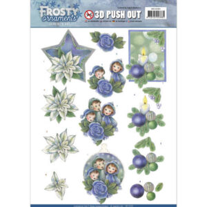 Jeanine's Art  3D Push Out Frosty Ornaments - Blue Ornaments