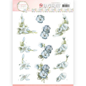 Precious Marieke 3D Push Out Flowers in Pastels - True Blue