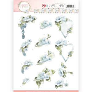 Precious Marieke 3D Push Out Flowers in Pastels - Blue Dreams