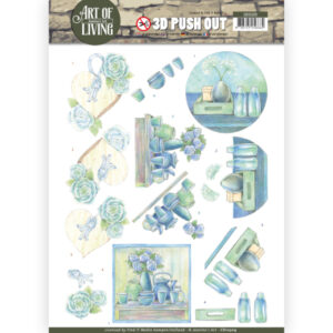 Jeanine's Art  3D Push Out Art of Living - Blue Art