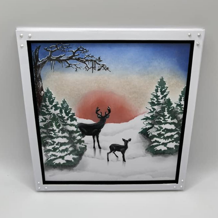 Two Jays Stamps Deer Silhouette