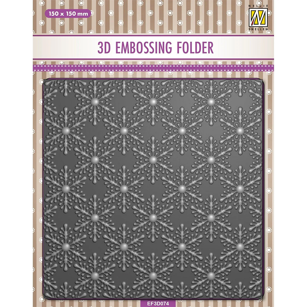 Nellie Snellen Christmas Snowflakes 3D Embossing Folder & Stencil set - Image 2