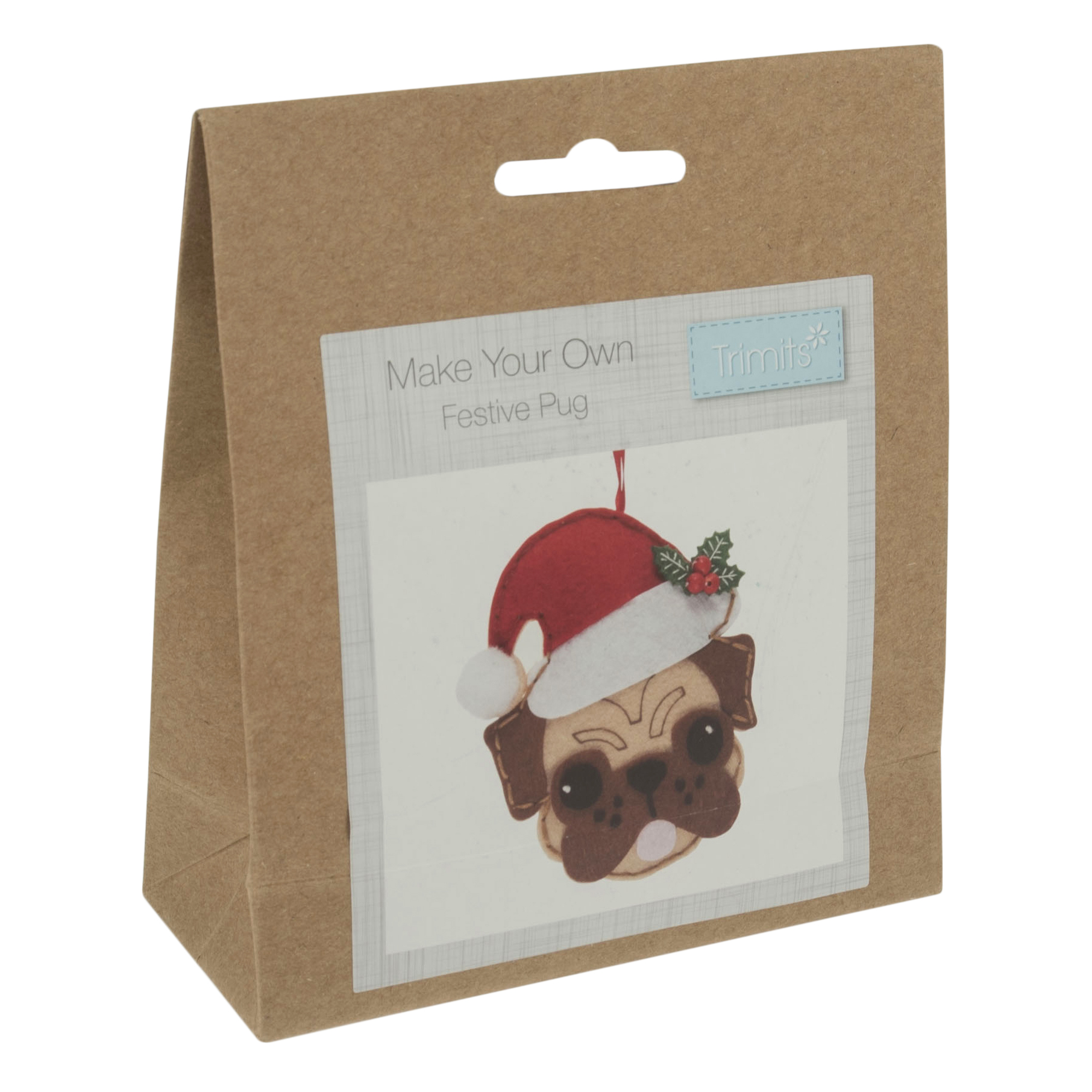 Felt Decoration Kit Pug in Santa Hat Art of Craft