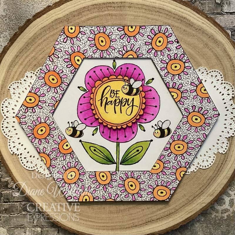 Woodware Petal Doodles Be Happy