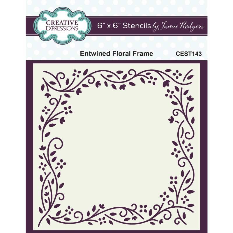 Buy A Jamie Rodgers Entwined Floral Frame 6 in x 6 in Stencil
