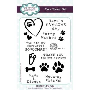 Sue Wilson Pet Pals 6 in x 8 in Clear Stamp Set