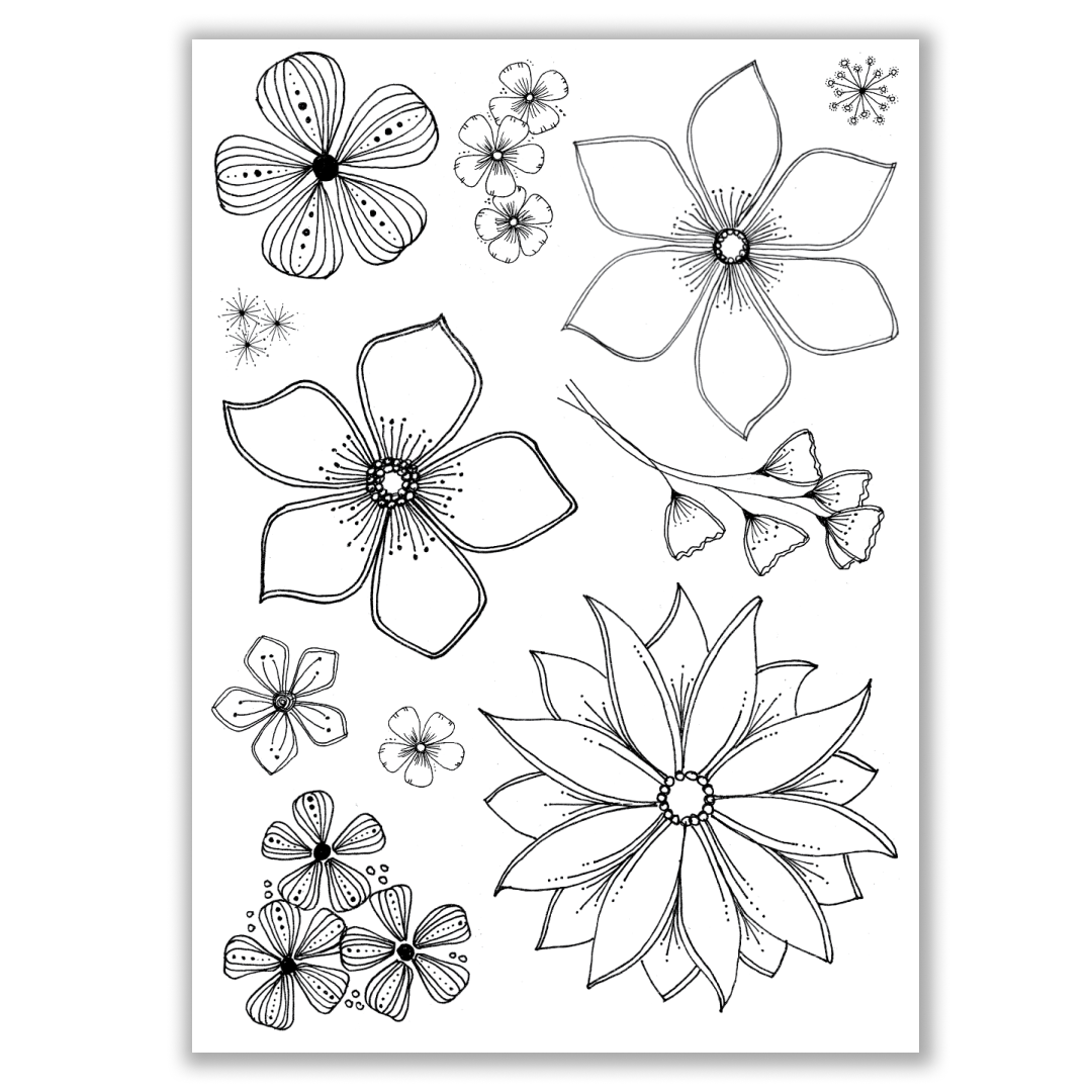 Julie's Hand Picked Florals A5 Stamp Set