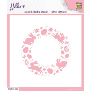 Nellie Snellen Mixed Media Stencil Easter Wreath