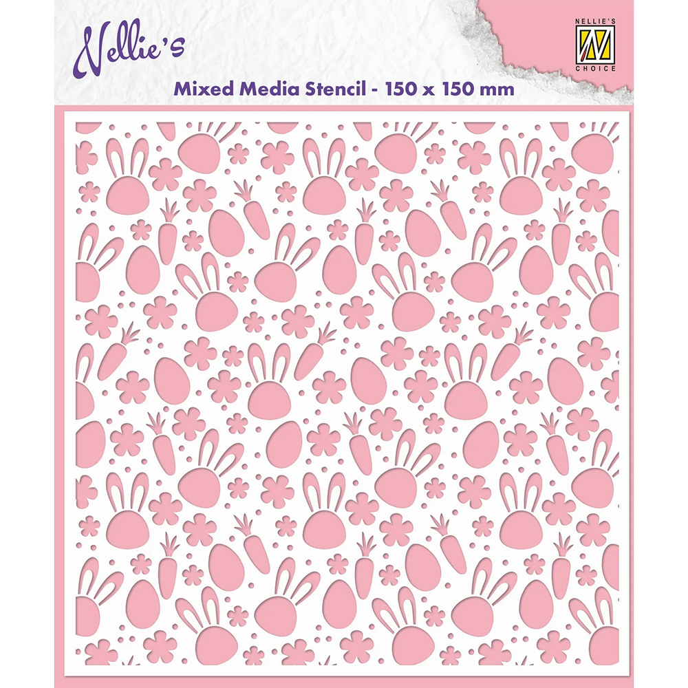Nellie Snellen Mixed Media Stencil Bunny's Carrots