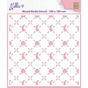 Nellie Snellen Mixed Media Stencil Bunny's and Clovers