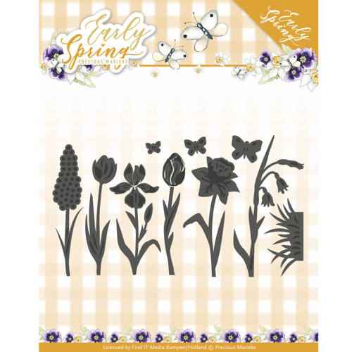 Buy A Precious Marieke Early Spring Cutting Die - Spring Flowers and Butterfly