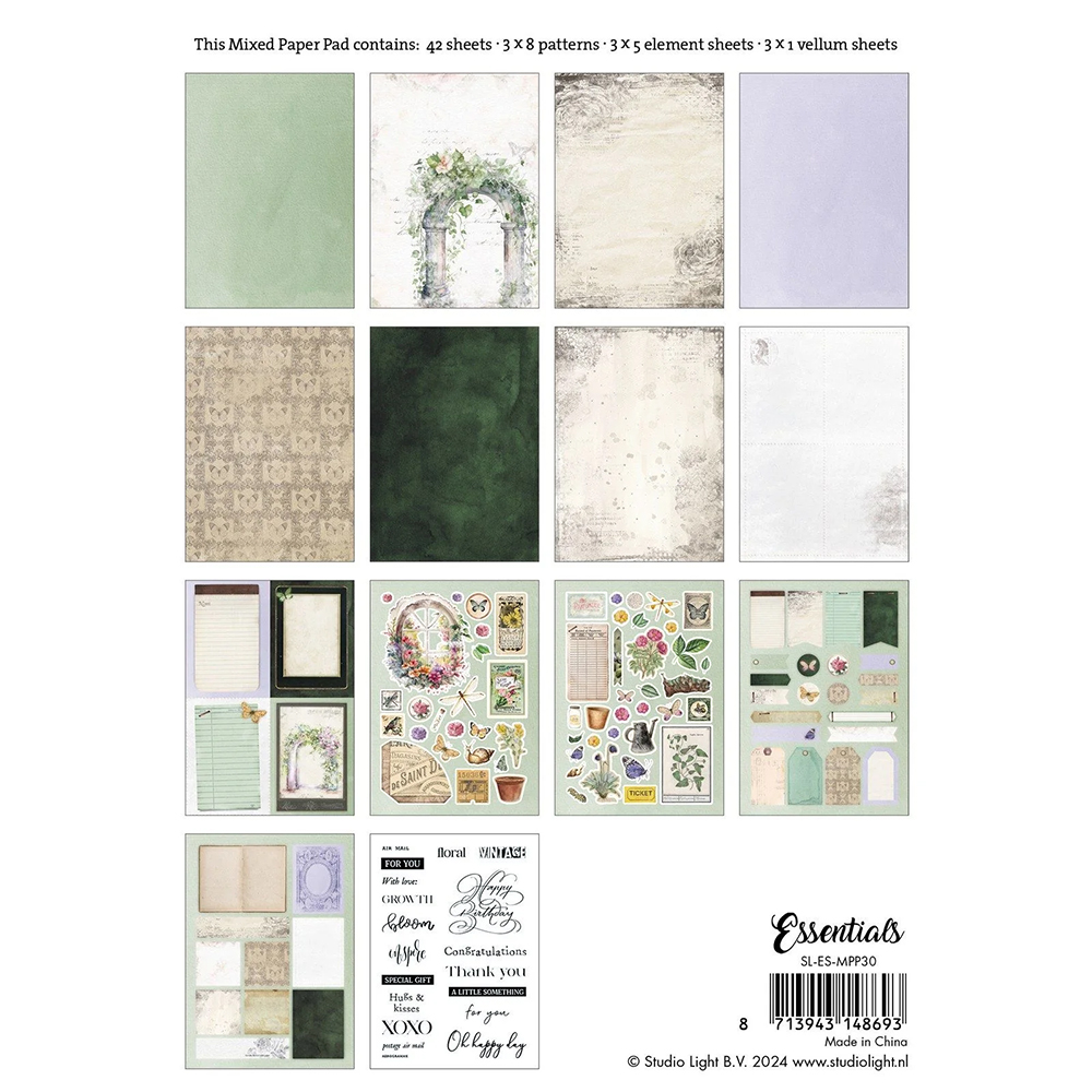 Essentials Mixed Paper Pad Vintage Spring
